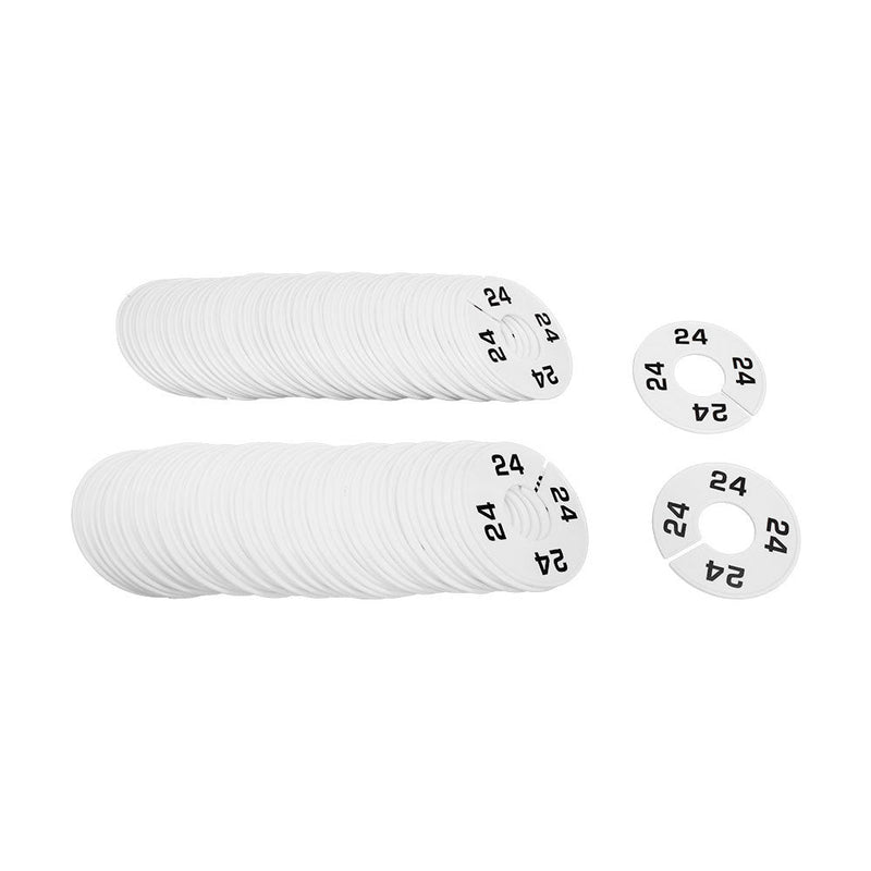 10 PCS WHITE 3-1/2" Round Plastic SIZE 24 Dividers Hangers Retail Clothing Rack
