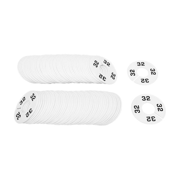 10 PCS WHITE 3-1/2" Round Plastic SIZE 32 Dividers Hangers Retail Clothing Rack
