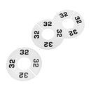 10 PCS WHITE 3-1/2" Round Plastic SIZE 32 Dividers Hangers Retail Clothing Rack