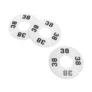 10 PCS WHITE 3-1/2" Round Plastic SIZE 38 Dividers Hangers Retail Clothing Rack