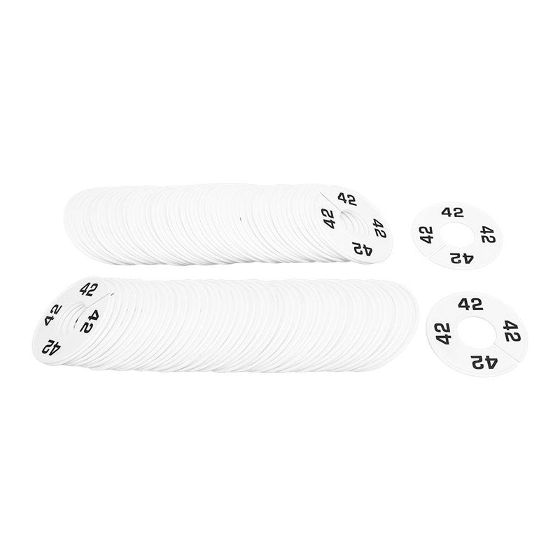 10 PCS WHITE 3-1/2" Round Plastic SIZE 42 Dividers Hangers Retail Clothing Rack