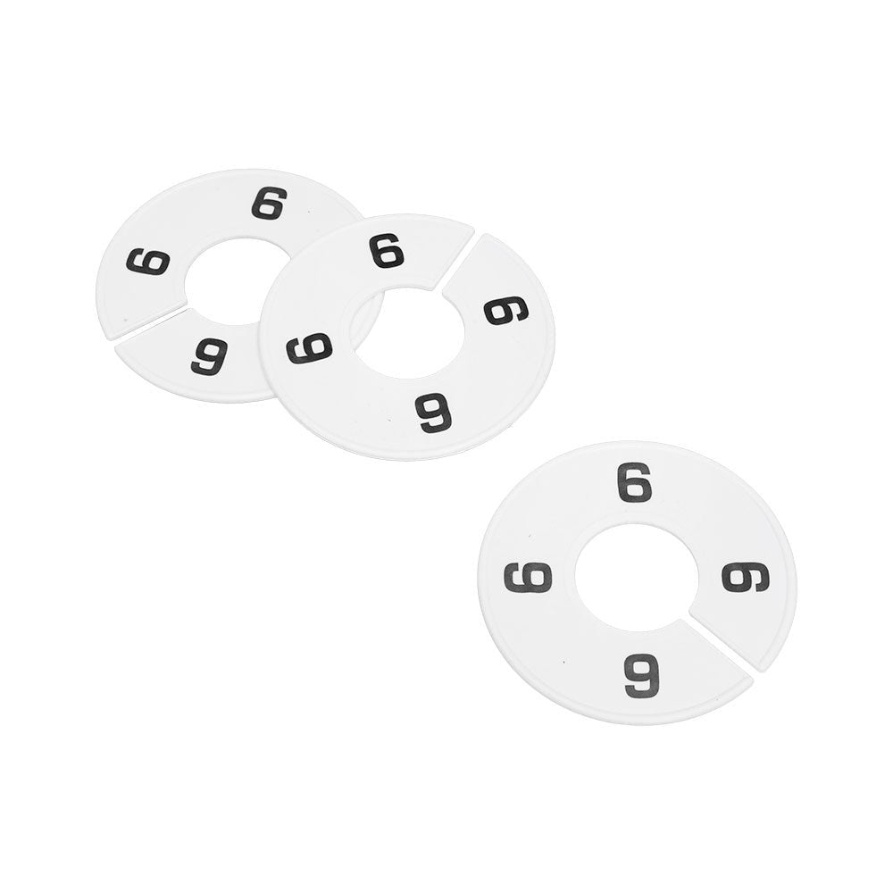 10 PCS WHITE 3-1/2" Round Plastic SIZE 6 Dividers Hangers Retail Clothing Rack