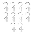 10 PCS White Plastic LAUNDRY HOOK-CLIPS Clothes Pin Display Store Fixture