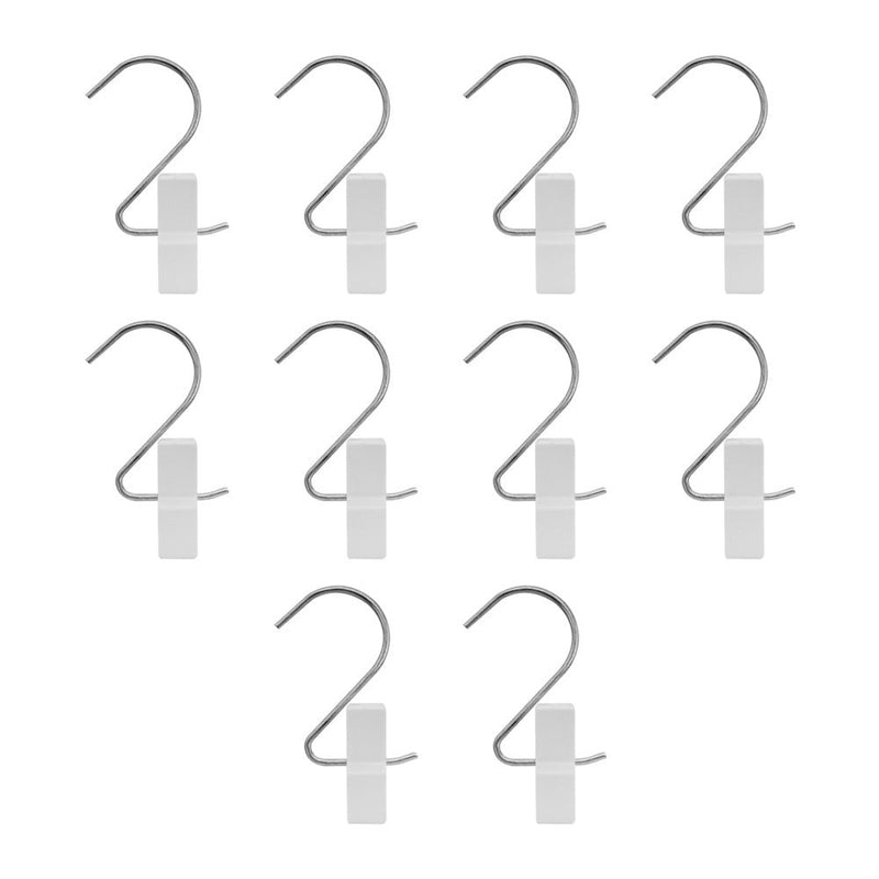 10 PCS White Plastic LAUNDRY HOOK-CLIPS Clothes Pin Display Store Fixture
