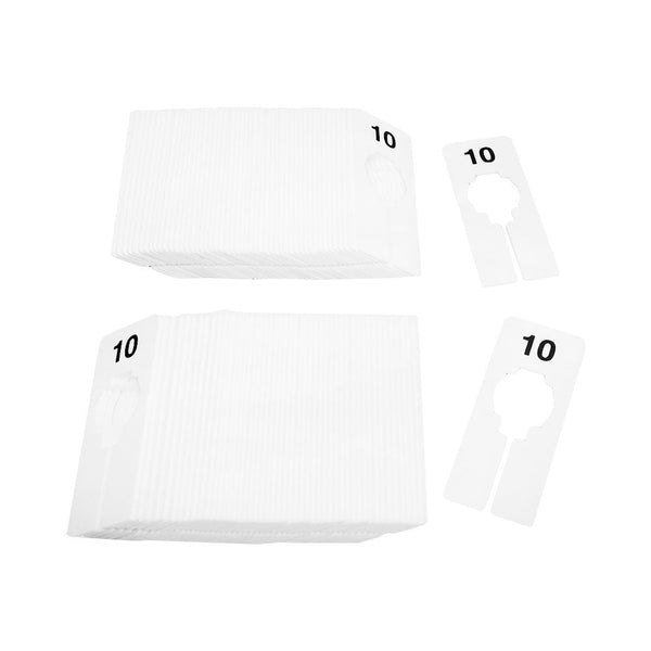 10 PCS WHITE Rectangular Plastic SIZE 10 Dividers Hangers Retail Clothing Rack  2" x 5"
