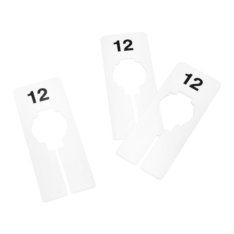 10 PCS WHITE Rectangular Plastic SIZE 12 Dividers Hangers Retail Clothing Rack  2" x 5"