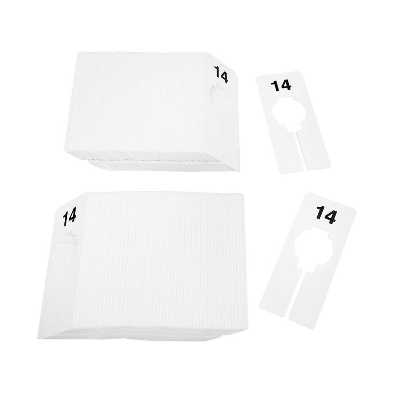 10 PCS WHITE Rectangular Plastic SIZE 14 Dividers Hangers Retail Clothing Rack  2" x 5"