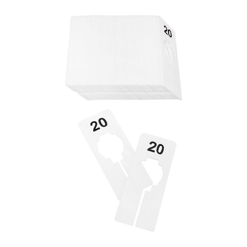 10 PCS WHITE Rectangular Plastic SIZE 20 Dividers Hangers Retail Clothing Rack  2" x 5"