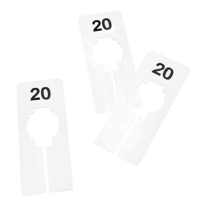 10 PCS WHITE Rectangular Plastic SIZE 20 Dividers Hangers Retail Clothing Rack  2" x 5"