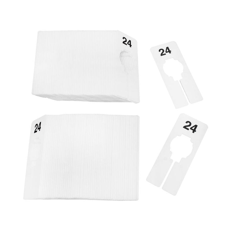 10 PCS WHITE Rectangular Plastic SIZE 24 Dividers Hangers Retail Clothing Rack  2" x 5"