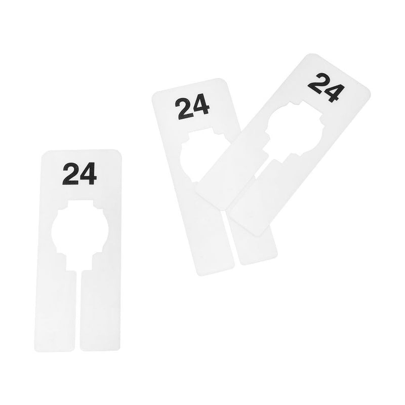 10 PCS WHITE Rectangular Plastic SIZE 24 Dividers Hangers Retail Clothing Rack  2" x 5"