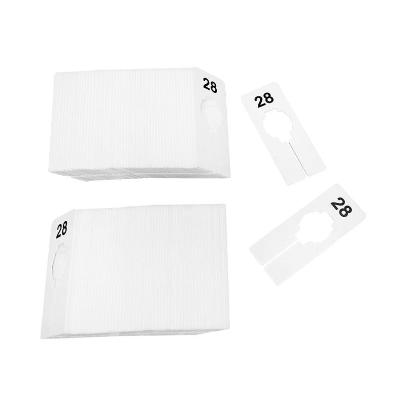 10 PCS WHITE Rectangular Plastic SIZE 28 Dividers Hangers Retail Clothing Rack  2" x 5"