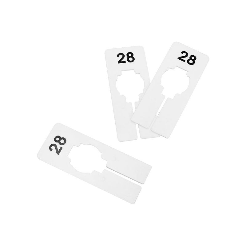10 PCS WHITE Rectangular Plastic SIZE 28 Dividers Hangers Retail Clothing Rack  2" x 5"