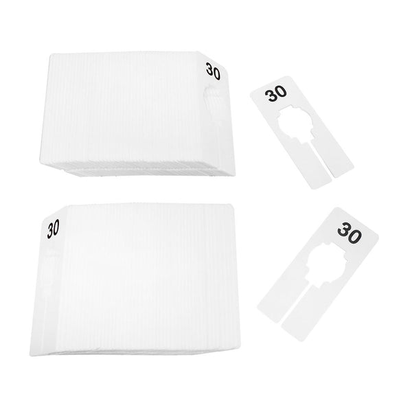 10 PCS WHITE Rectangular Plastic SIZE 30 Dividers Hangers Retail Clothing Rack  2" x 5"