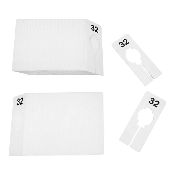 10 PCS WHITE Rectangular Plastic SIZE 32 Dividers Hangers Retail Clothing Rack  2" x 5"