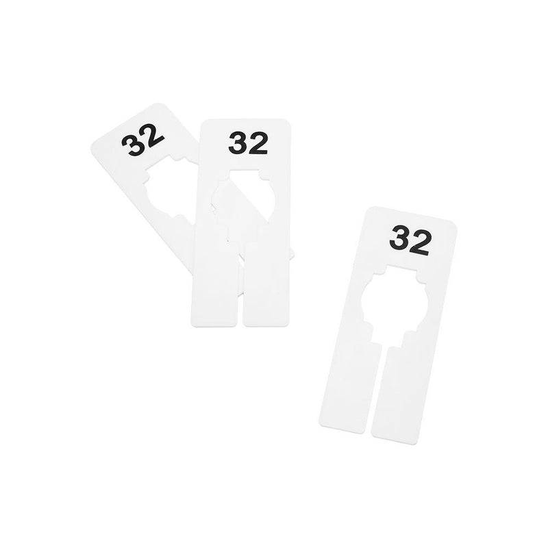 10 PCS WHITE Rectangular Plastic SIZE 32 Dividers Hangers Retail Clothing Rack  2" x 5"