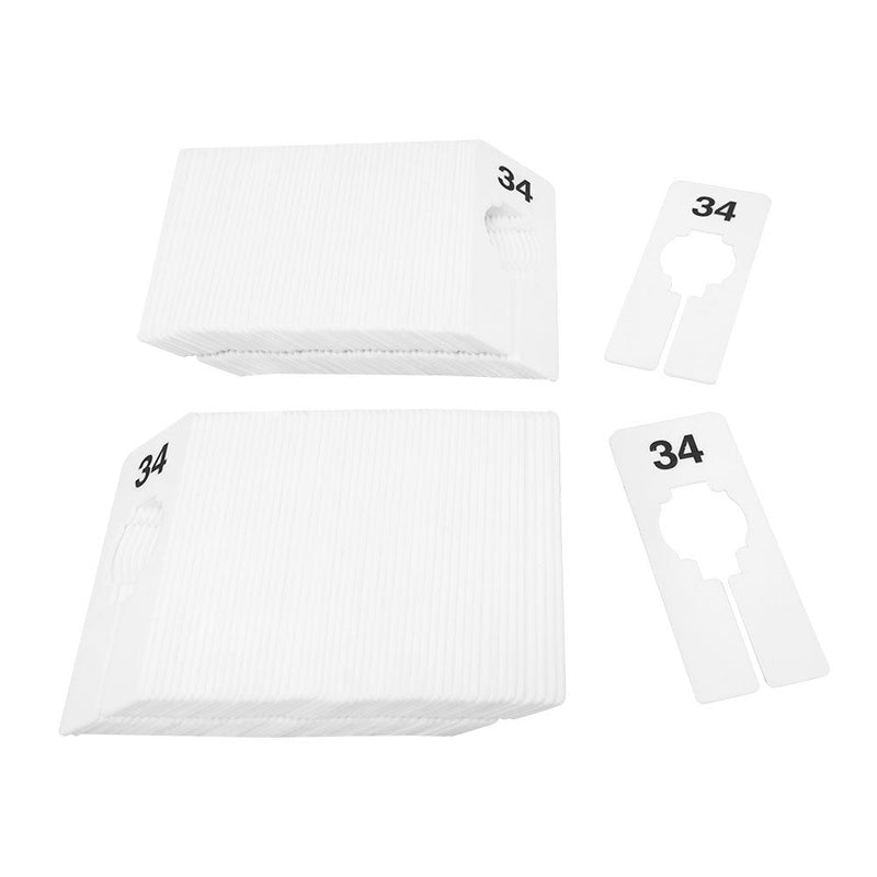 10 PCS WHITE Rectangular Plastic SIZE 34 Dividers Hangers Retail Clothing Rack  2" x 5"