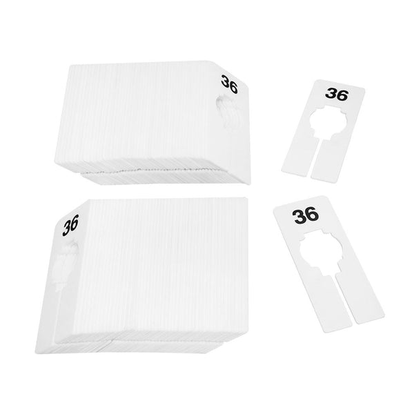 10 PCS WHITE Rectangular Plastic SIZE 36 Dividers Hangers Retail Clothing Rack  2" x 5"