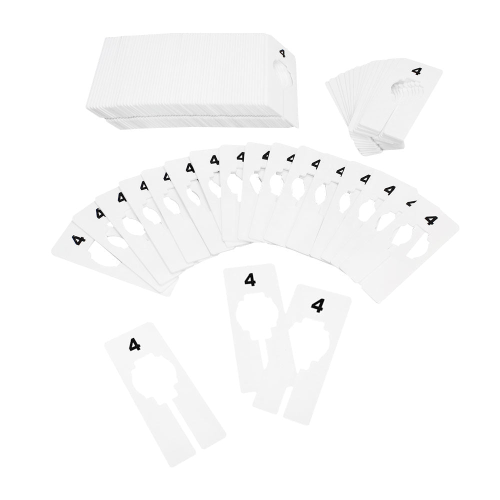 10 PCS WHITE Rectangular Plastic SIZE 4 Dividers Hangers Retail Clothing Rack  2" x 5"