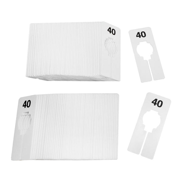 10 PCS WHITE Rectangular Plastic SIZE 40 Dividers Hangers Retail Clothing Rack  2" x 5"