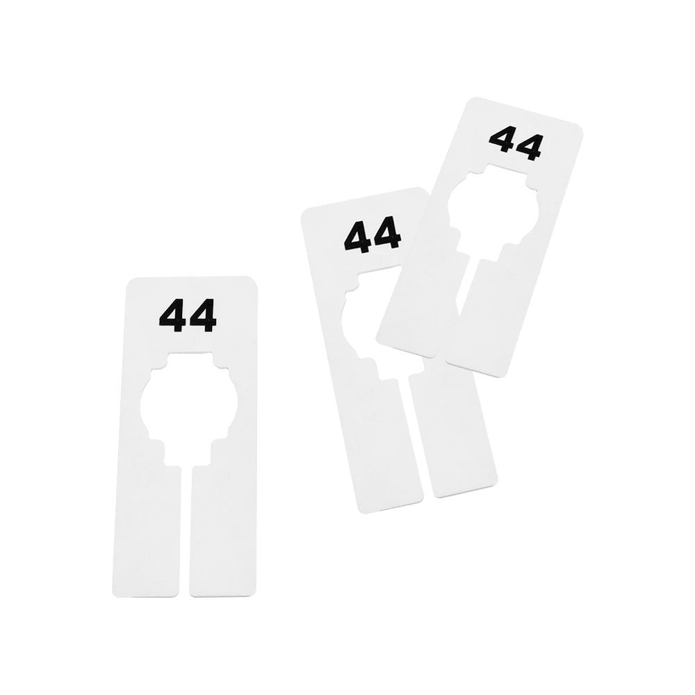 10 PCS WHITE Rectangular Plastic SIZE 44 Dividers Hangers Retail Clothing Rack  2" x 5"