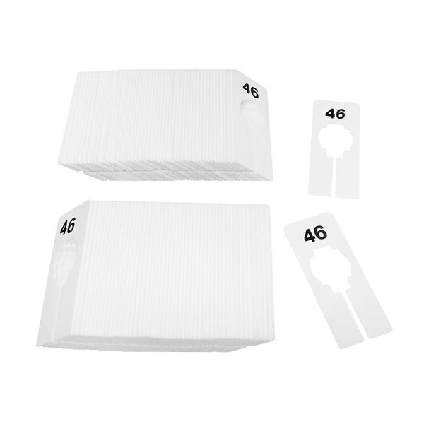 10 PCS WHITE Rectangular Plastic SIZE 46 Dividers Hangers Retail Clothing Rack  2" x 5"