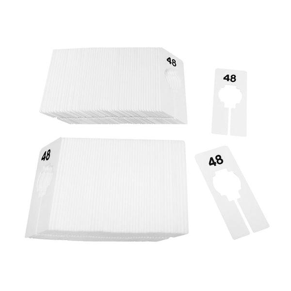 10 PCS WHITE Rectangular Plastic SIZE 48 Dividers Hangers Retail Clothing Rack  2" x 5"