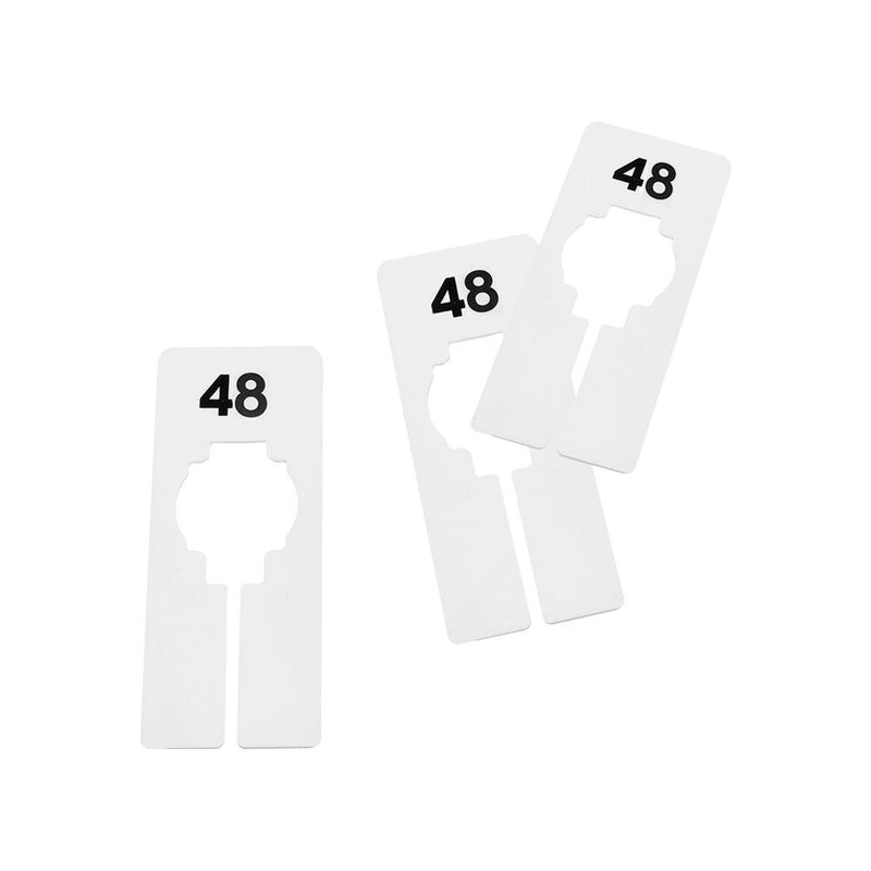 10 PCS WHITE Rectangular Plastic SIZE 48 Dividers Hangers Retail Clothing Rack  2" x 5"