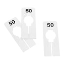 10 PCS WHITE Rectangular Plastic SIZE 50 Dividers Hangers Retail Clothing Rack  2" x 5"