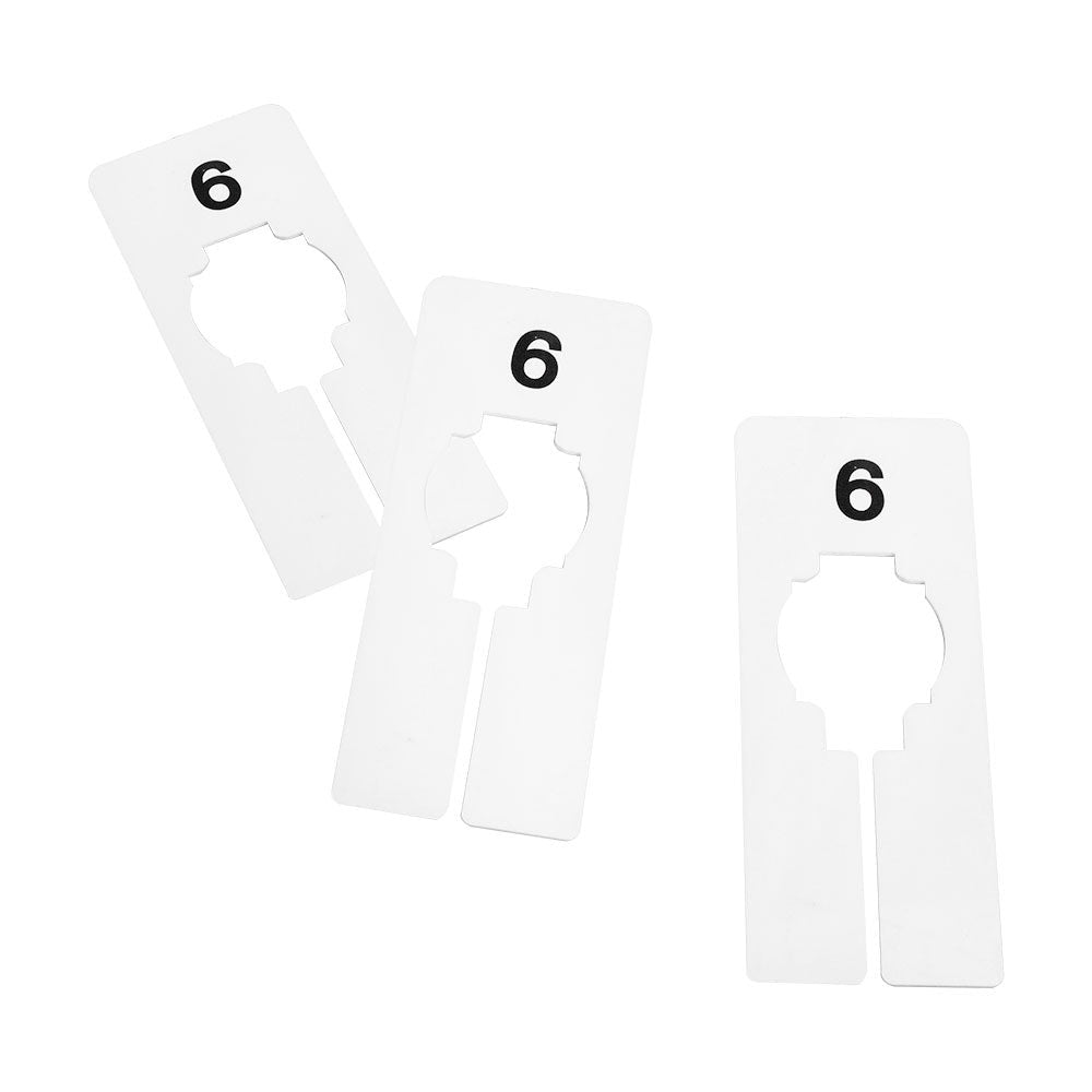 10 PCS WHITE Rectangular Plastic SIZE 6 Dividers Hangers Retail Clothing Rack  2" x 5"