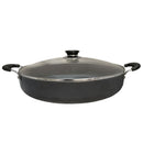 10" Aluminum Low Pot 4 Qt Cookware Deep Cooking Non Stick Coating Wide Wok Style