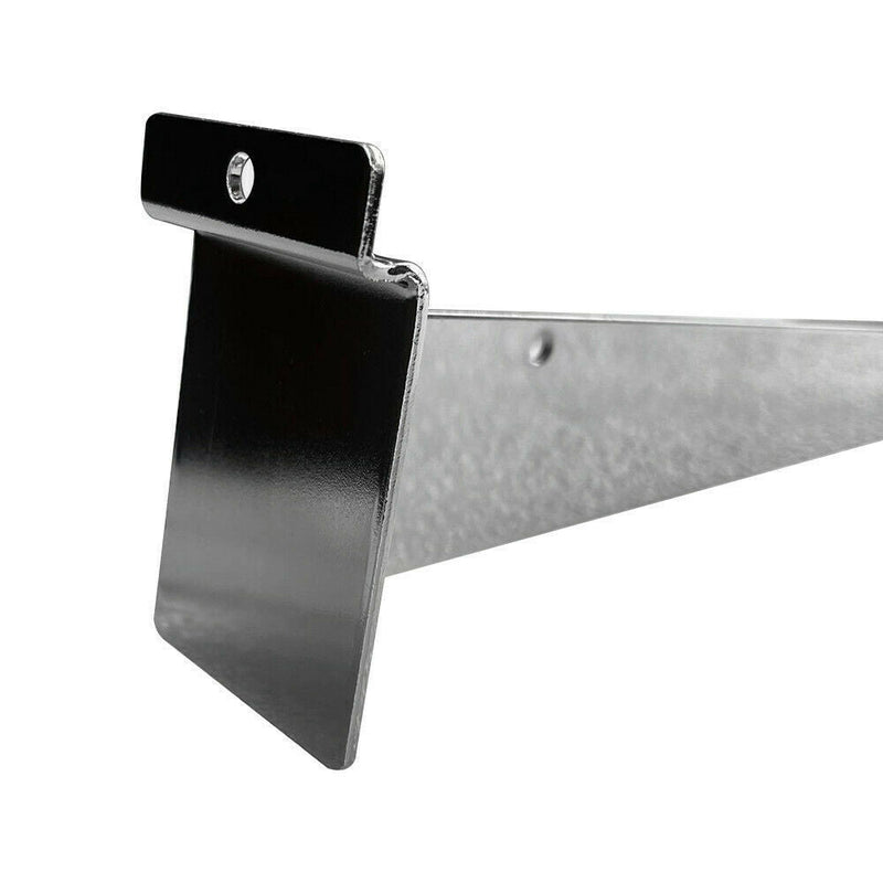 10'' Chrome Slatwall Glass Shelf Bracket Retail Display Fixture Metal Hanger