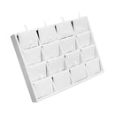 10'' x 7-1/2'' White Faux Leather 16 Pairs Earring Display Tray Pendant Jewelry Display Holder Showcase