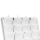 10'' x 7-1/2'' White Faux Leather 16 Pairs Earring Display Tray Pendant Jewelry Display Holder Showcase