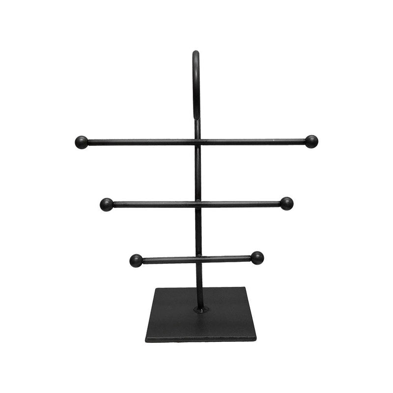 10''H Raw Steel 3 Bar Jewelry Display Fixture Retail Store Rack Display