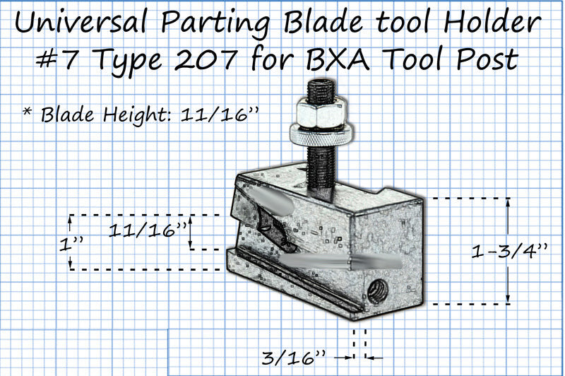 10-15" BXA Quick Change Post Universal Parting Blade Tool Holder