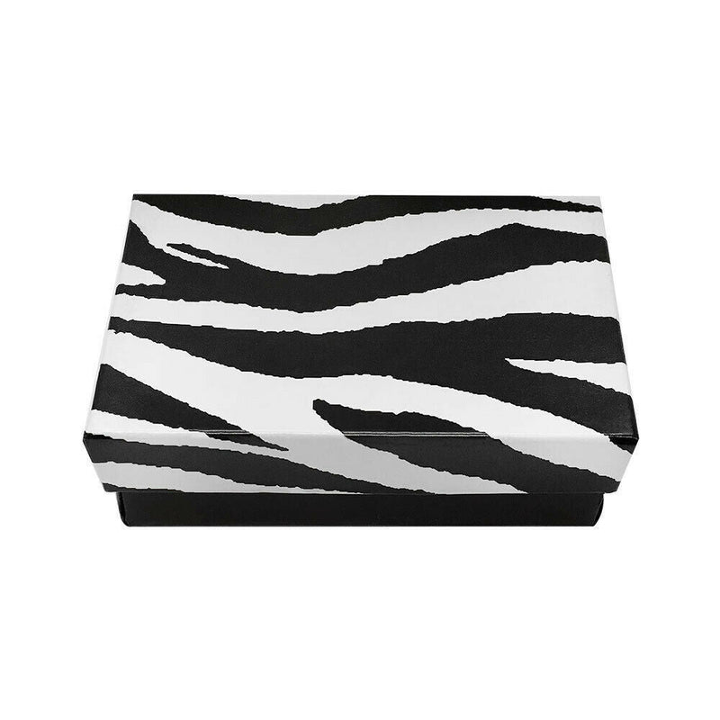 100 Pc 3-1/2" x 3-1/2" x 1" Gift Boxes Jewelry Zebra Animal Print Cotton Filled