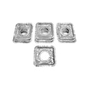 100 Pc Aluminum Foil Square Gas Burner Disposable Bib Liners Stove Covers