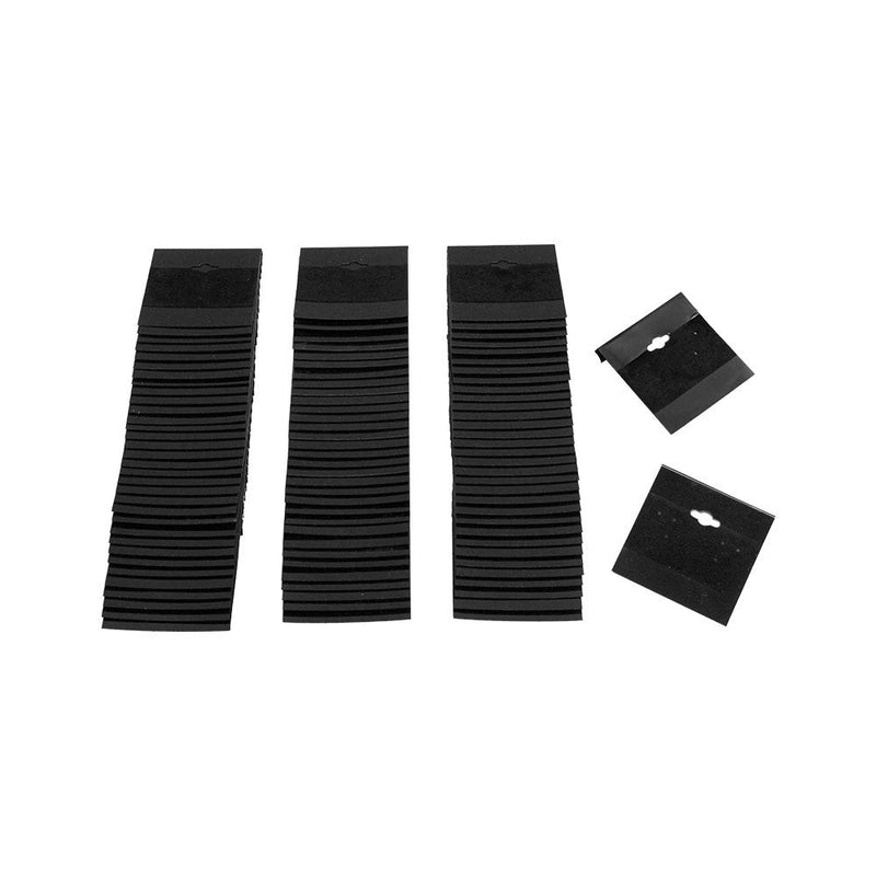 100 PC Black Plastic Earring Card 2" x 2" Hang Jewelry Display Plain Cards Retail Supplies