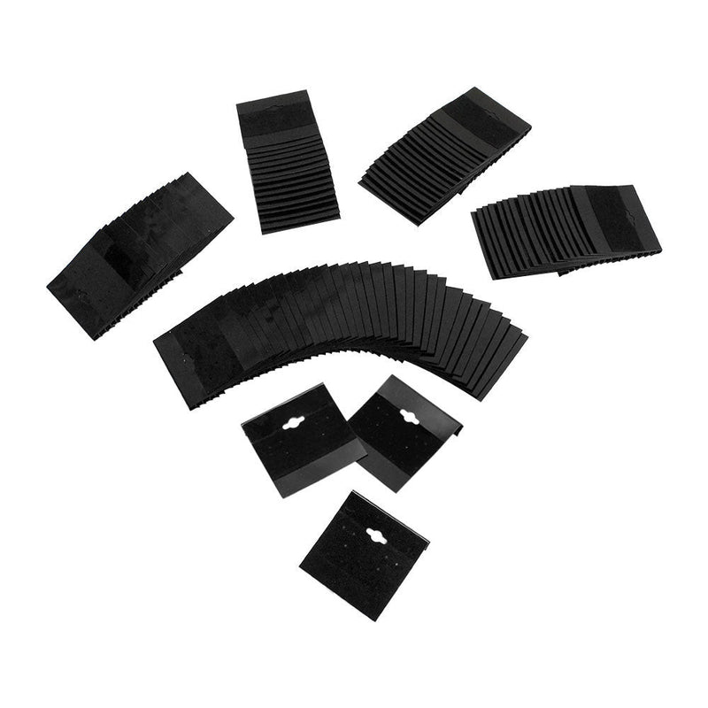 100 PC Black Plastic Earring Card 2" x 2" Hang Jewelry Display Plain Cards Retail Supplies
