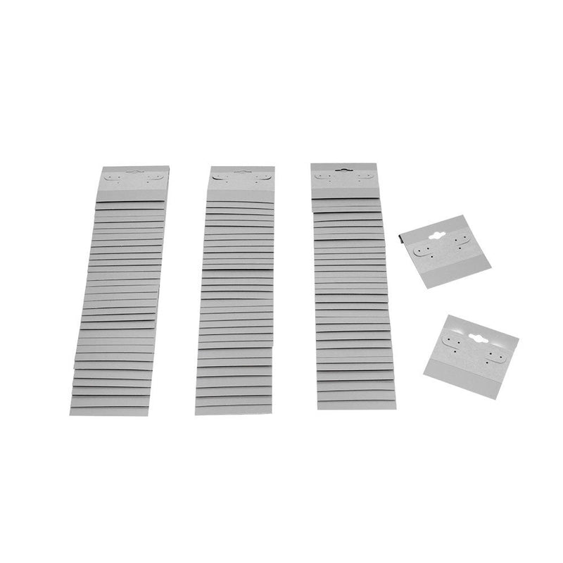 100 PC Grey Plastic Earring Card 2" x 2" Hang Jewelry Display Plain Cards Retail Supplies
