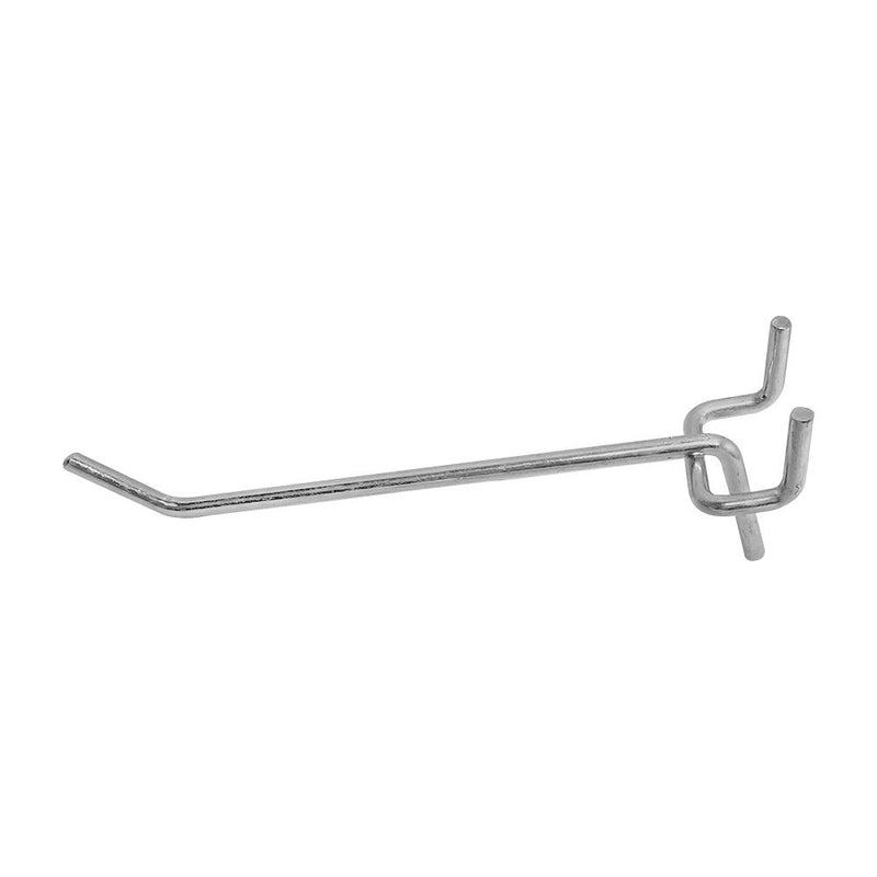 100 PC Peg Board 6" Long Shelving Hooks 1-8" Thick Pegboard Zinc Steel Wire Wall Panel Board Display