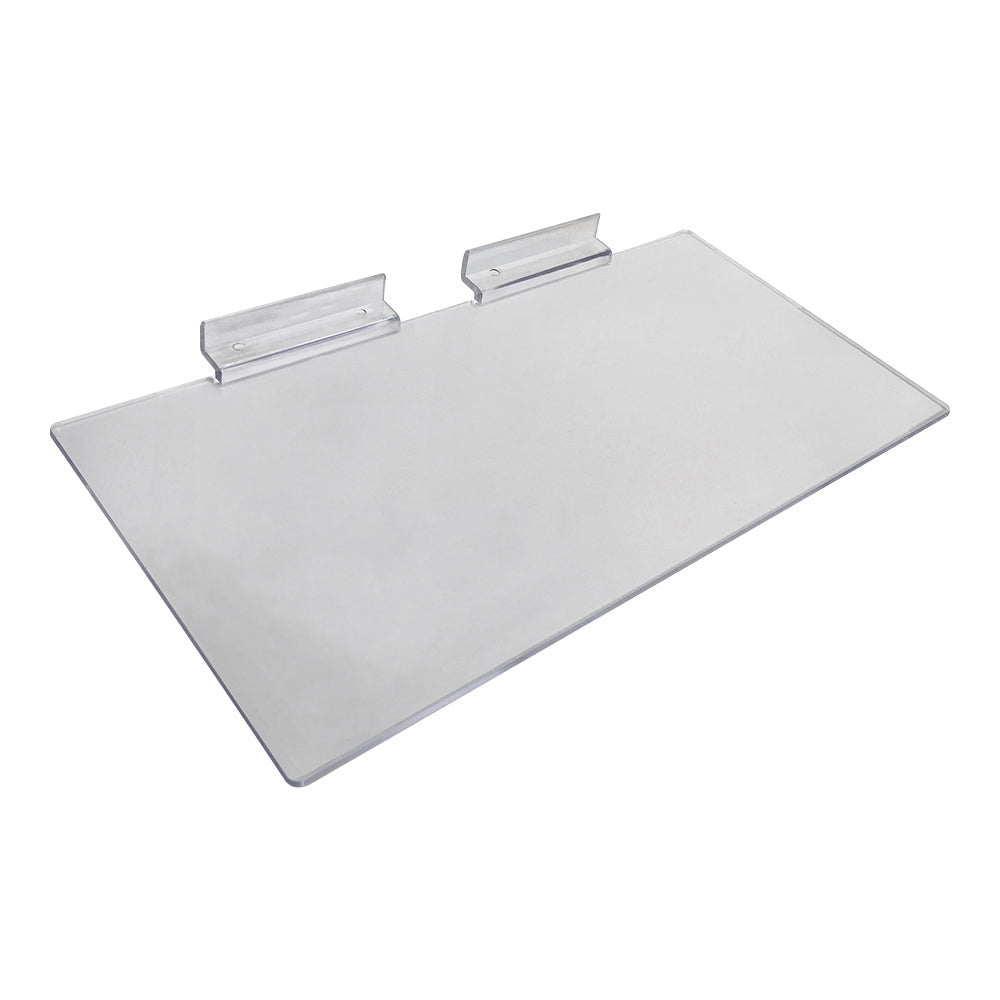 100 Pc Slatwall 4'' x 10'' Flat Styrene Clear Shoe Shelf Acrylic Display Fixture