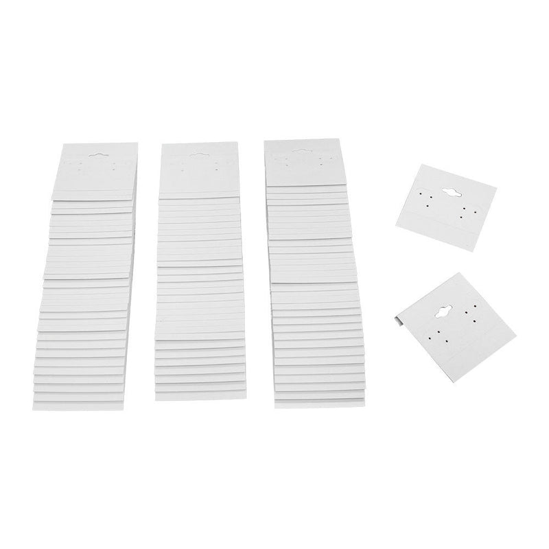 100 PC White Plastic Earring Card 2" x 2" Hang Jewelry Display Plain Cards Retail Supplies