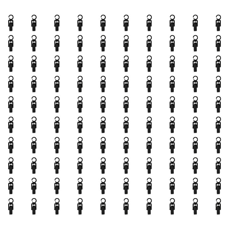 100 PCS BLACK Plastic Swivel LAUNDRY HOOK-CLIPS Clothes Pin Display Store Fixture