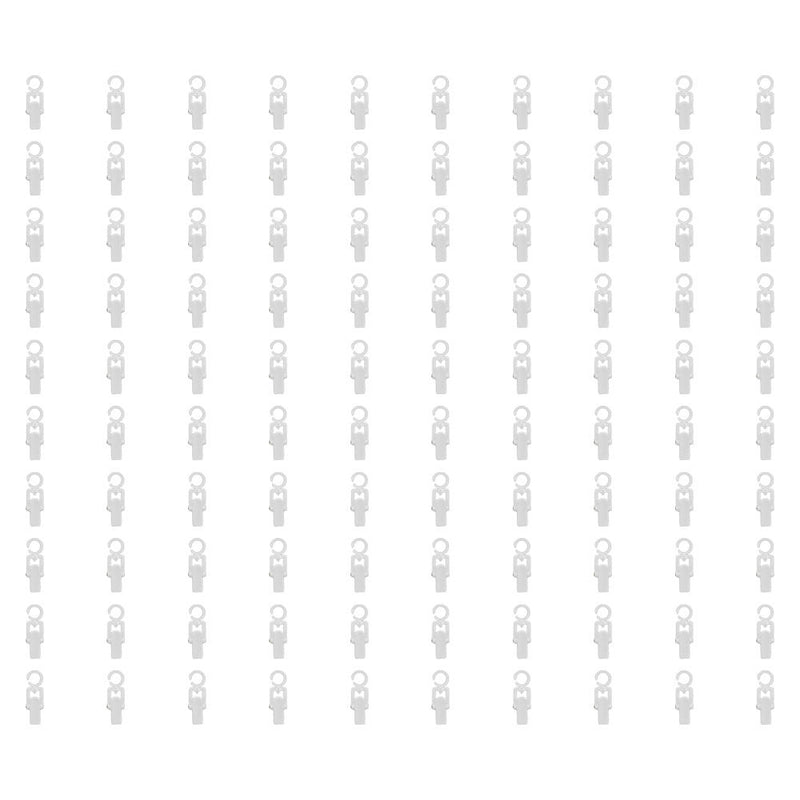 100 PCS WHITE Plastic Swivel LAUNDRY HOOK-CLIPS Clothes Pin Display Store Fixture
