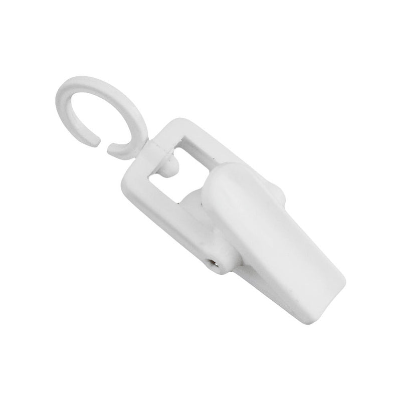 100 PCS WHITE Plastic Swivel LAUNDRY HOOK-CLIPS Clothes Pin Display Store Fixture