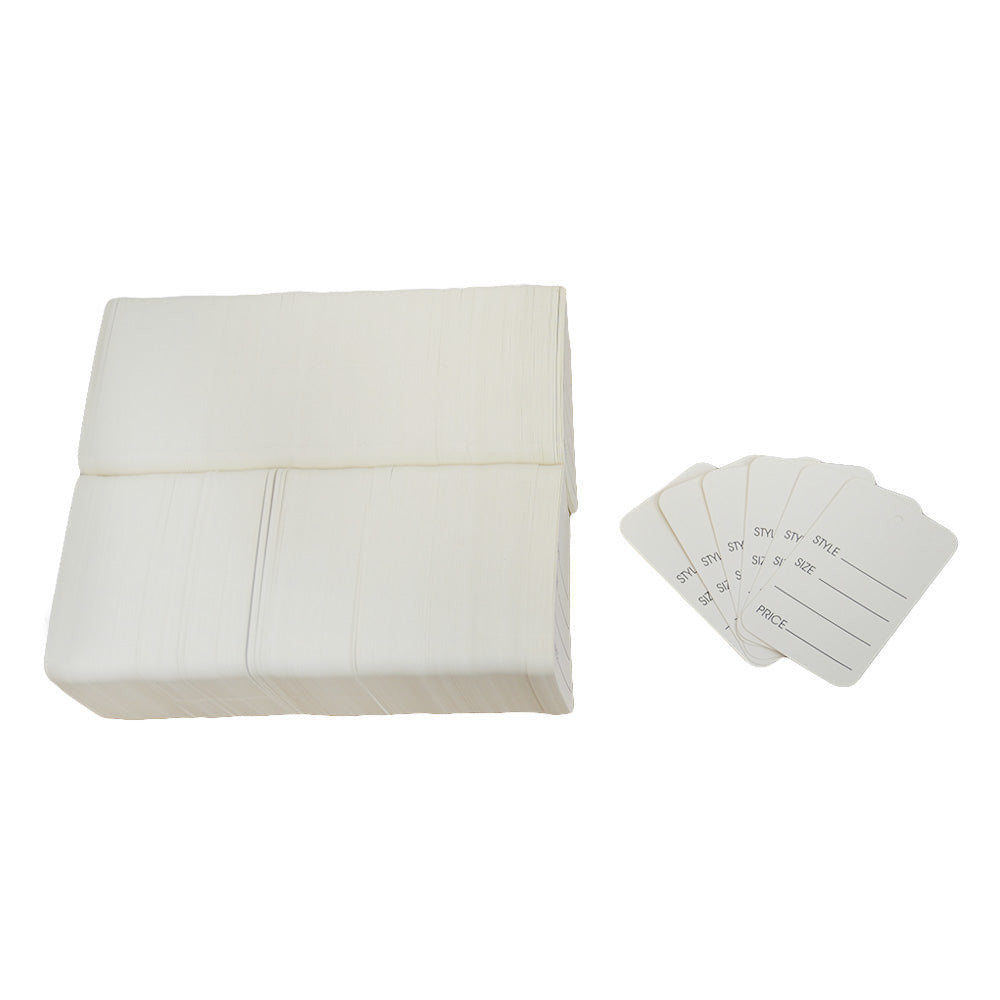 1000 PCS Large WHITE Merchandise Tags Price Jewelry Garment Store Paper Card 1-3-4 x 2-7-8