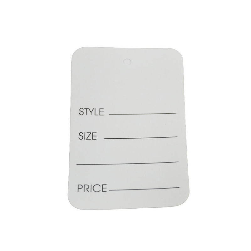 1000 PCS Large WHITE Merchandise Tags Price Jewelry Garment Store Paper Card 1-3-4 x 2-7-8