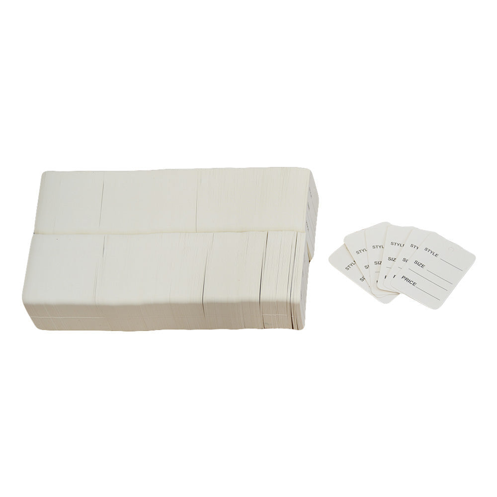 1000 PCS Small WHITE Merchandise Tags Price Jewelry Garment Store Paper Card 1-1-4 x 1-7-8